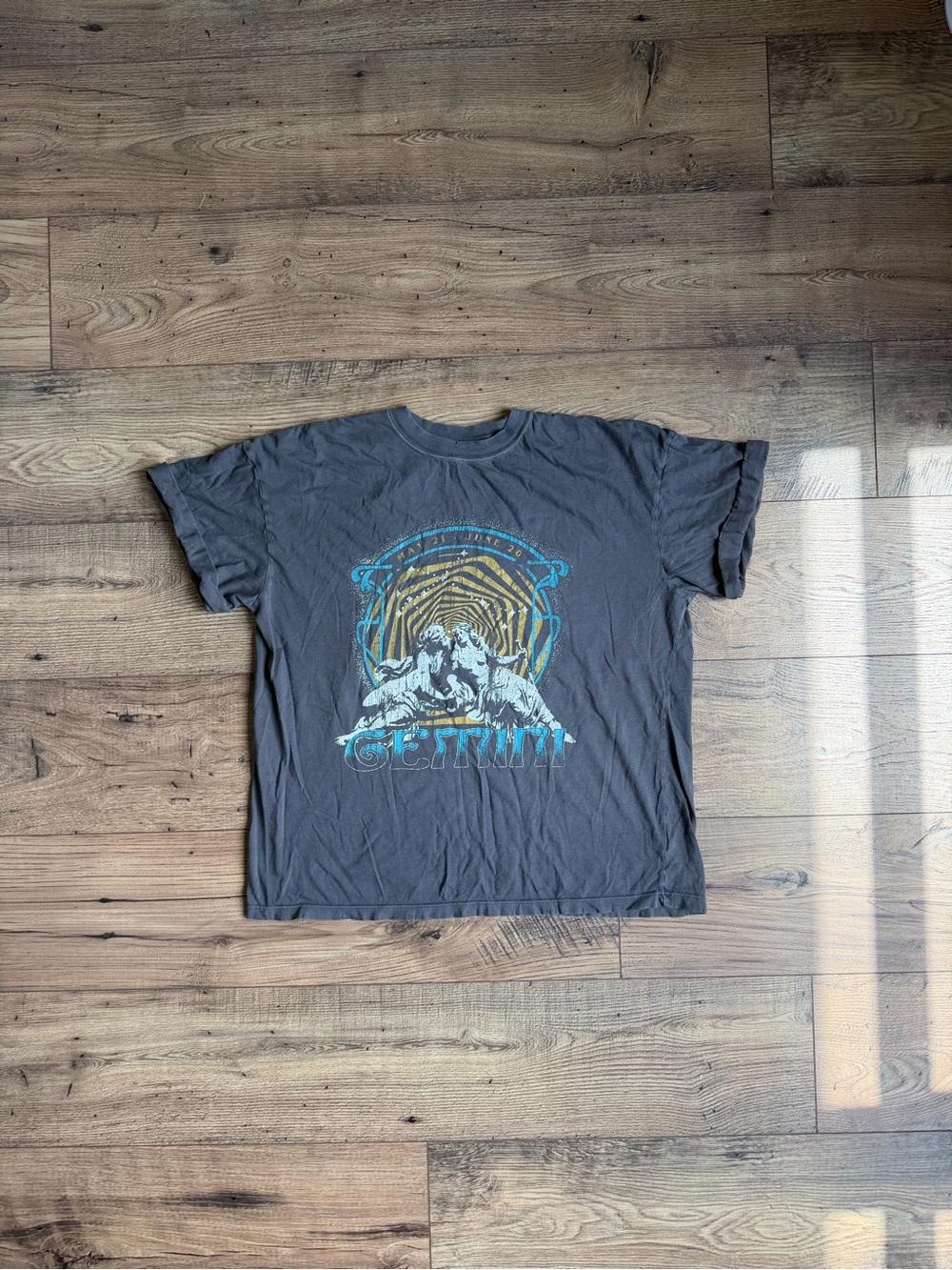 Gemini Graphic Short Sleeve Tee in Charcoal